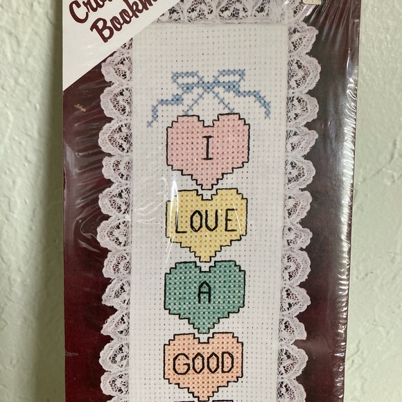 Vintage Cross Stitch Kit  BOOKMARK  "I Love A Good Book" Berlin Co. - Picture 3 of 6